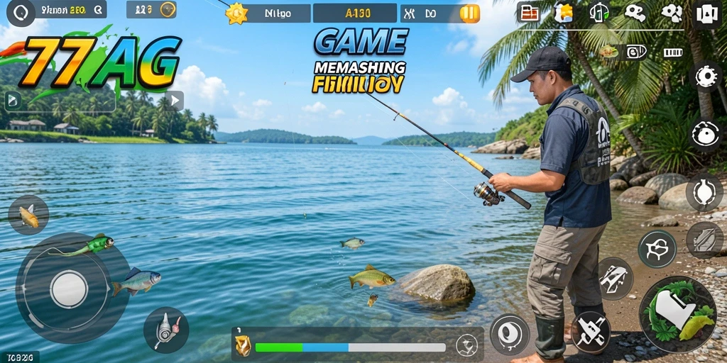 Tangkapan ikan yang besar dalam gameplay 77AG.