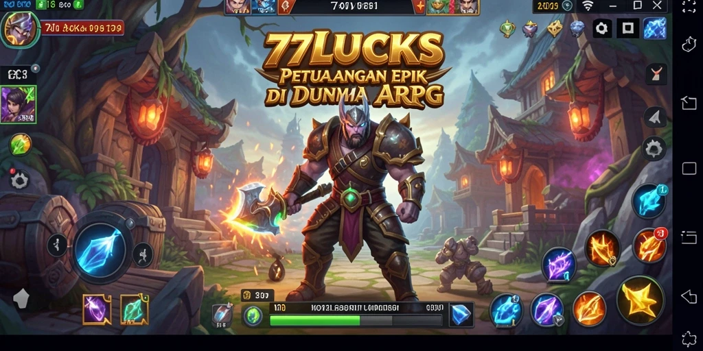 Tangkapan layar gameplay seru dari 77LUCKS dengan pertempuran epik.