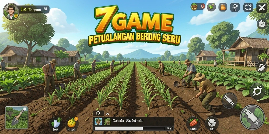Tampilan gameplay menyenangkan di dunia pertanian 7GAME.