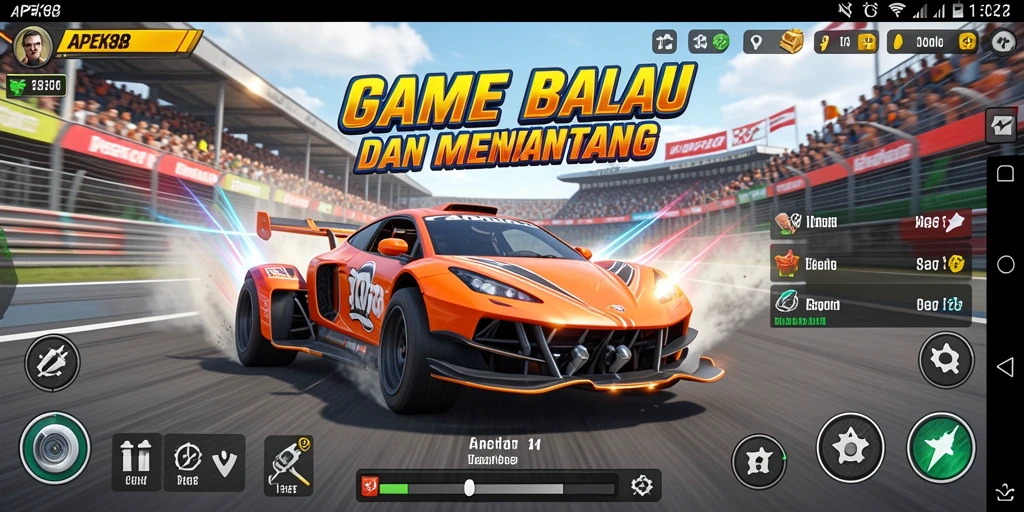 Tampilan gameplay balap seru di APEK88 yang menantang.