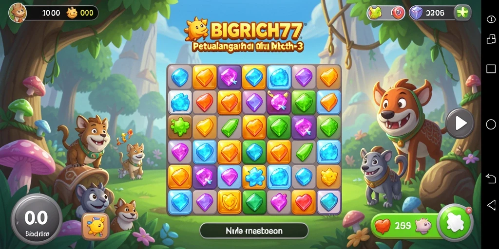 Screenshot gameplay seru dari BIGRICH77 Match-3.
