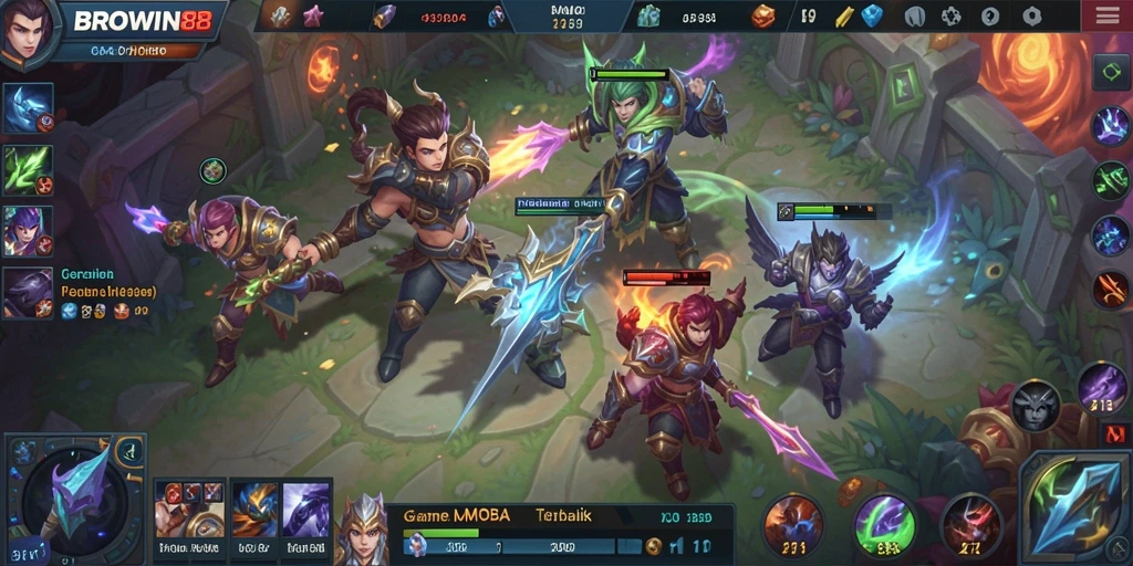 Tampilan seru dari gameplay BROWIN88 yang intens.