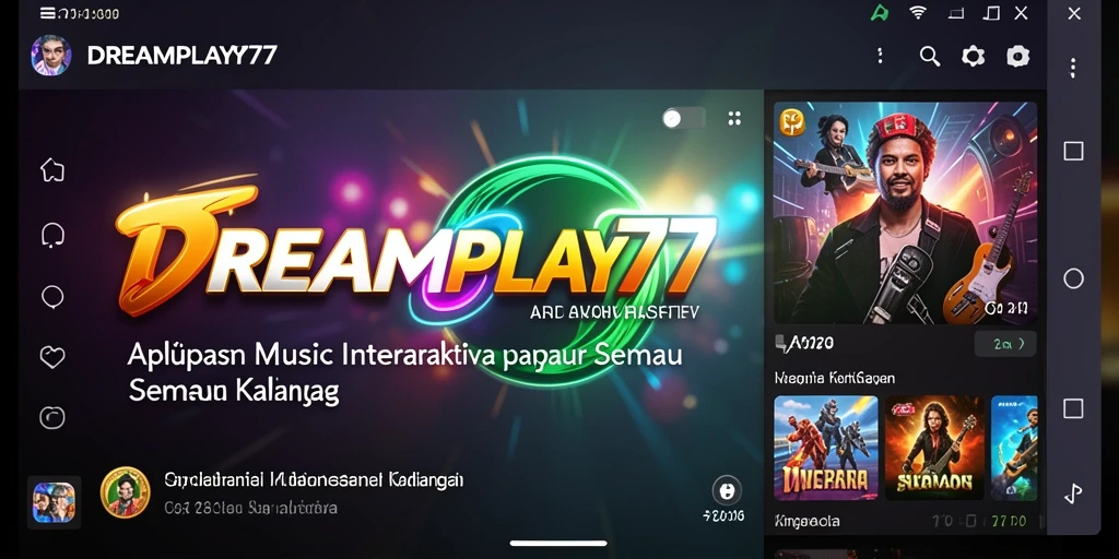 Screenshot DREAMPLAY77 menampilkan gameplay seru dalam berinteraksi dengan musik.