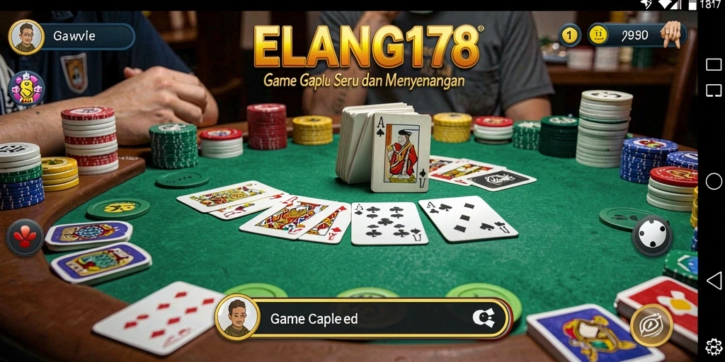 Gameplay seru ELANG178 dalam permainan Gaple.