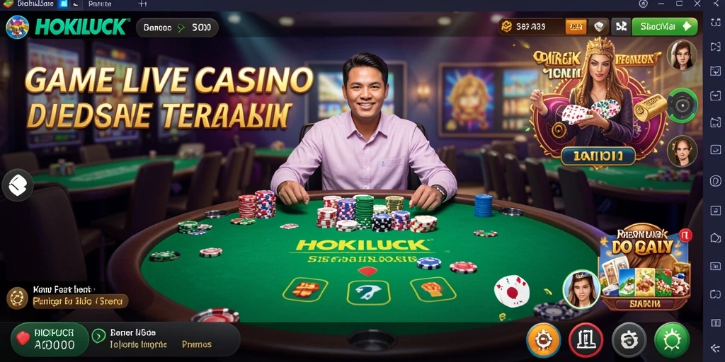 Tampilan gameplay HOKILUCK yang mengesankan dengan dealer profesional.