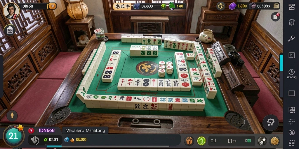 Tampilan menarik gameplay Mahjong IDN668.