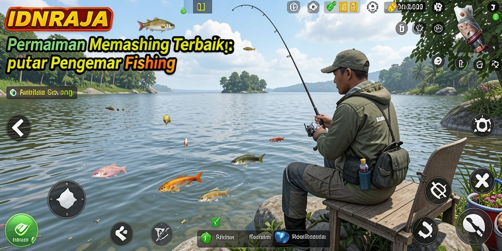 Tampilan gameplay memancing yang menarik dan menantang.