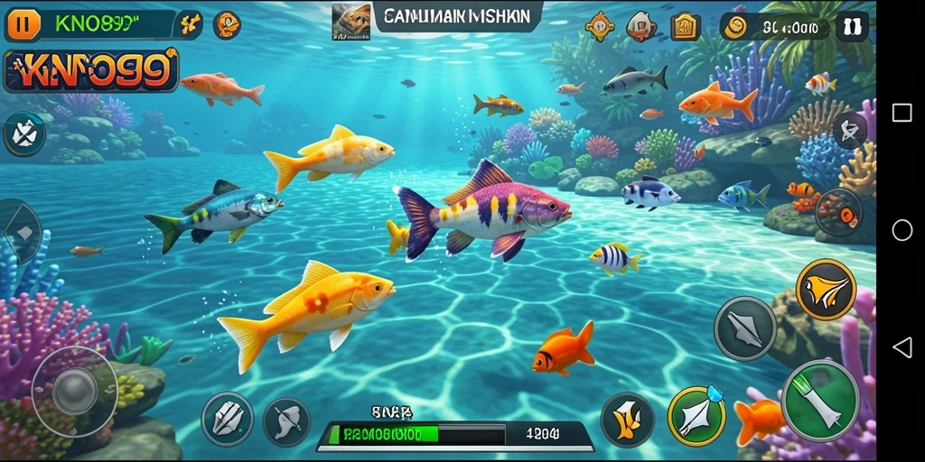 Tampilan gameplay seru dari KNO89 dengan aksi menembak ikan.
