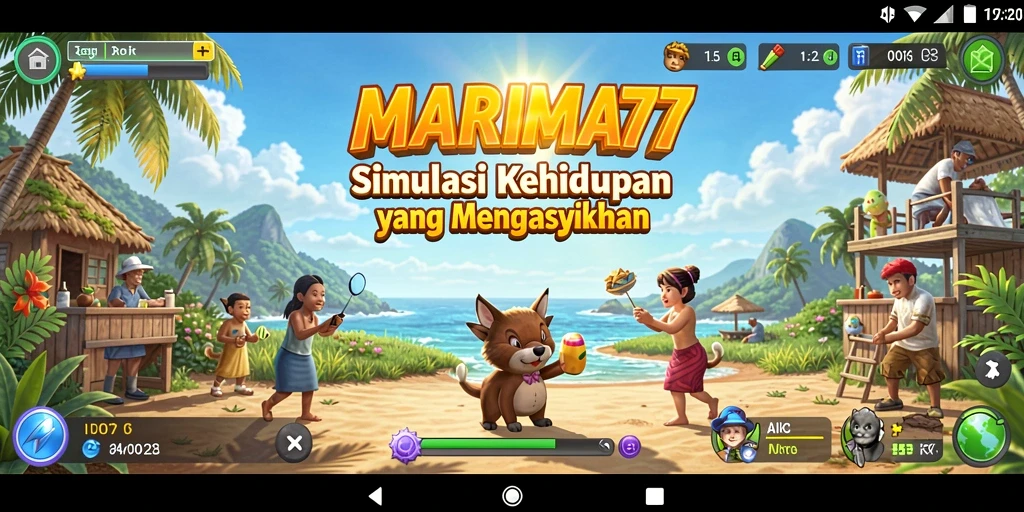 Tangkapan layar menampilkan interaksi seru dalam gameplay MARIMA77.