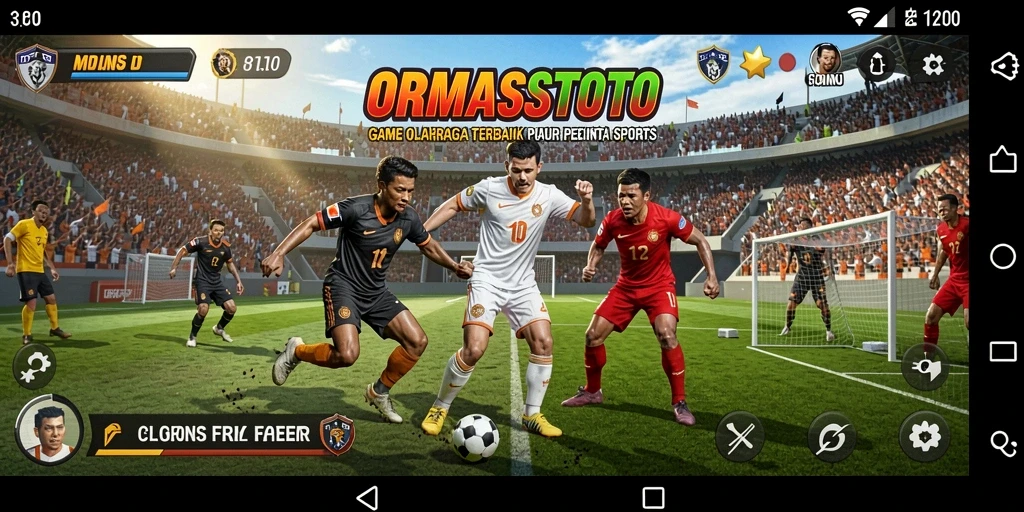 Screenshot gameplay ORMASSTOTO dengan tampilan kompetisi olahraga yang seru.