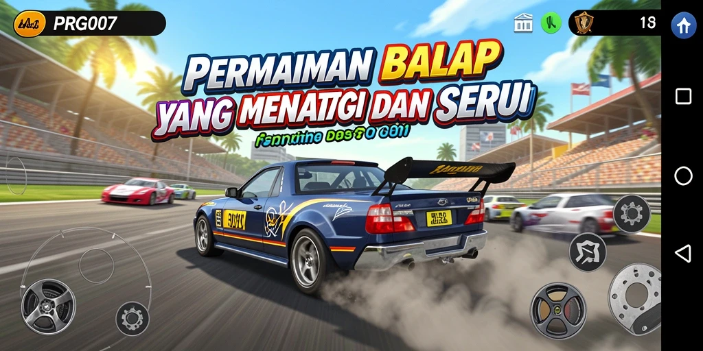 Tampilan seru dari gameplay balap PRG007 yang menegangkan.