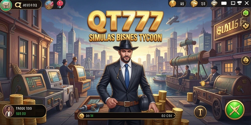 Tampilan gameplay QT777 yang seru dan interaktif dalam mengelola bisnis.