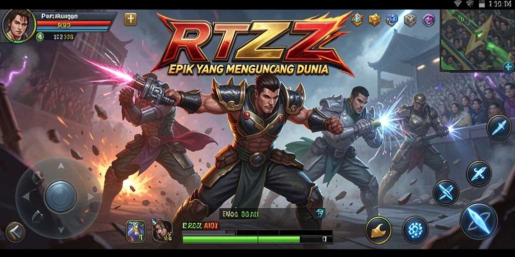 Tampilan pertarungan epik di arena RTZZ yang penuh aksi.