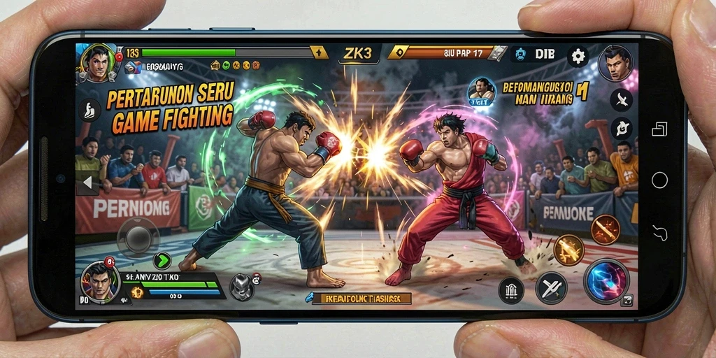 Tampilan screenshot gameplay ZK3 yang penuh aksi dan pertarungan mendebarkan.