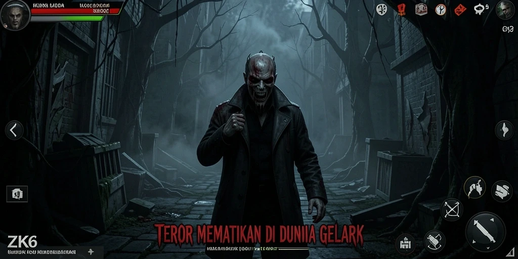 Tampilan gameplay ZK6 yang menegangkan di dalam suasana Horror.